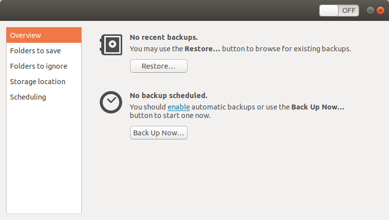 Ubuntu备份工具界面